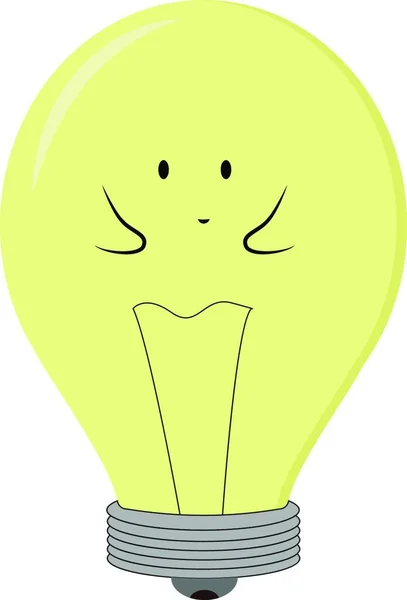 黄色の照明電球 イラスト 白い背景のベクトル — ストックベクタ