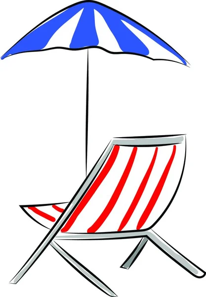 Dieser Stuhl Wird Strand Mit Einem Klappgestell Verwendet Vektor Farbzeichnung — Stockvektor