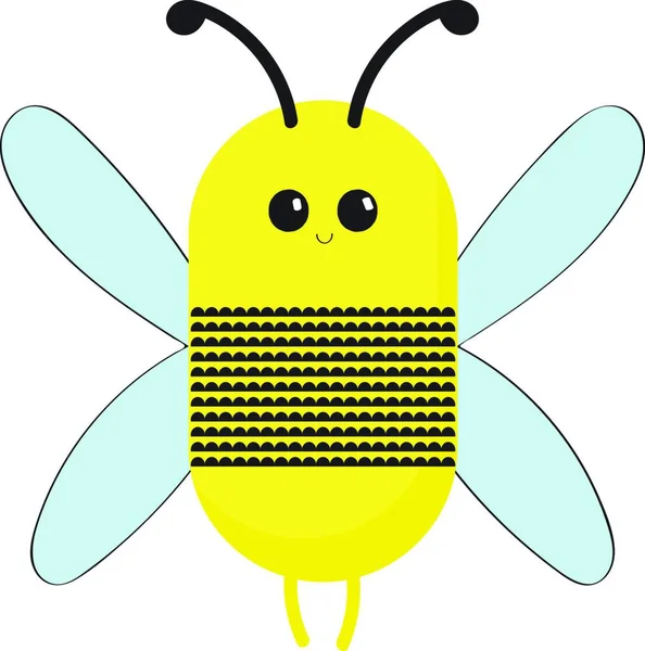 Pszczoła Skrzydlatego Owadów Które Sprawia Miód Może Żądło Wektor Rysunek — Wektor stockowy