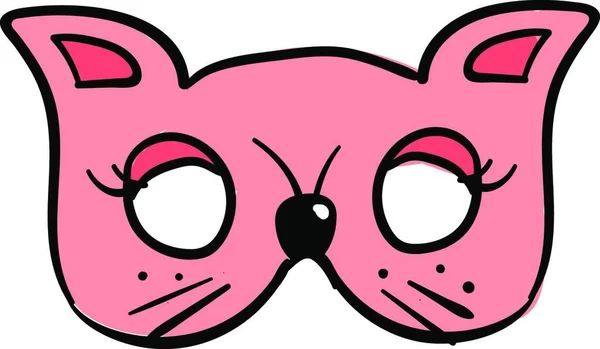 Máscara Gato Rosa Ilustración Vector Sobre Fondo Blanco — Vector de stock