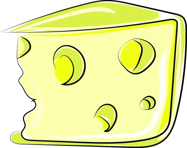 Desenho Animado Ilustração Verde Olhos Amarelos Isolado Sobre Fundo Branco — Vetor de Stock