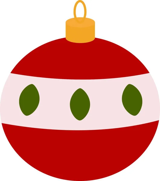 Rode Kerst Bal Illustratie Vector Witte Achtergrond — Stockvector