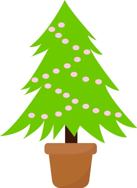 Árvore Natal Com Cone Pinho — Vetor de Stock