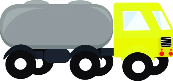 Cartoon Illustration Eines Lastwagens Mit Einem Großen Verkehrsschild — Stockvektor