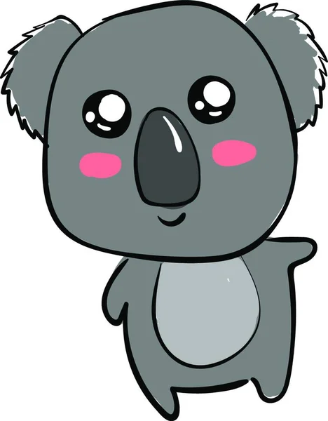 Cute Little Koala Ilustracja Wektor Białym Tle — Wektor stockowy