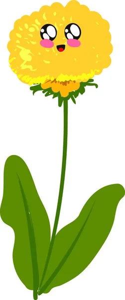 Gelbe Blume Mit Einem Schönen Lächeln — Stockvektor