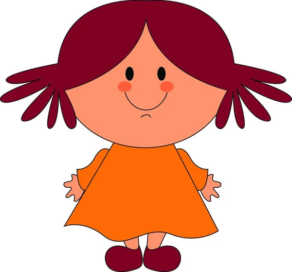 Puppe Mit Roten Haaren Illustration Vektor Auf Weißem Hintergrund — Stockvektor