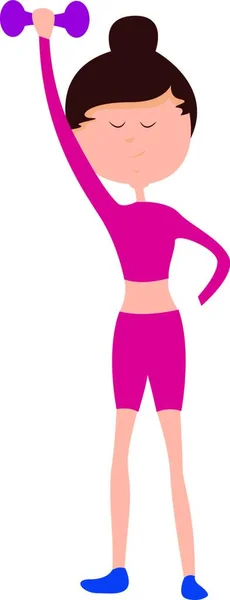 Illustratie Van Een Vrouw Een Roze Jurk — Stockvector