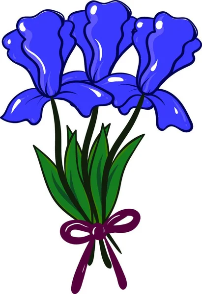 Bouquet Iris Illustration Vecteur Sur Fond Blanc — Image vectorielle