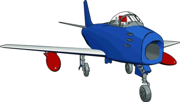 青い空気爆撃機 イラスト 白い背景にベクトル — ストックベクタ