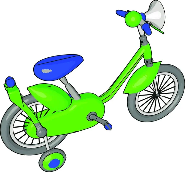 Green Small Bike Illustration Vector White Background — Stock Vector