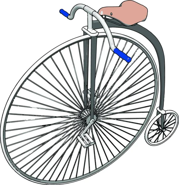 Bicicleta Rueda Grande Ilustración Vector Sobre Fondo Blanco — Archivo Imágenes Vectoriales