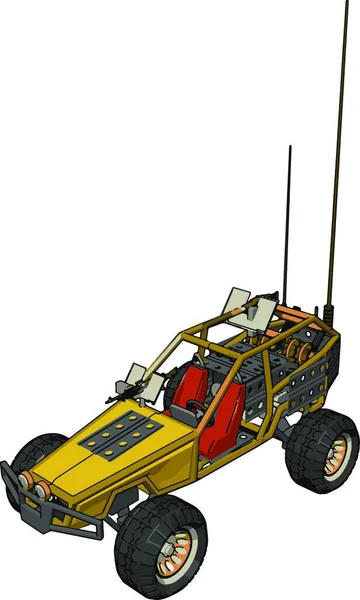 Gelbe Fernbedienung Auto Illustration Vektor Auf Weißem Hintergrund — Stockvektor