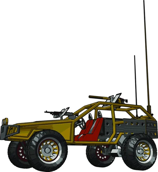 Žlutý Automobil Dálkového Ovládání Ilustrace Vektor Bílém Pozadí — Stockový vektor