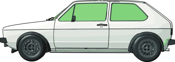 Groene Auto Met Een Witte Achtergrond — Stockvector