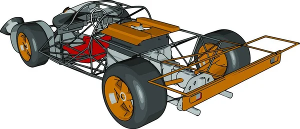 奇妙なレーシングカー イラスト 白い背景にベクトル — ストックベクタ