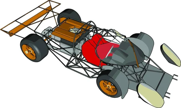 Estranho Carro Corrida Ilustração Vetor Sobre Fundo Branco — Vetor de Stock