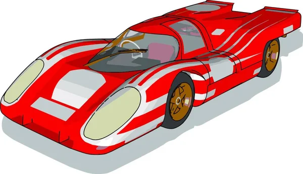 赤いレーシングカー イラスト 白い背景にベクトル — ストックベクタ