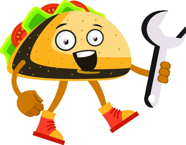 Taco Com Chave Grande Ilustração Vetor Sobre Fundo Branco —  Vetores de Stock