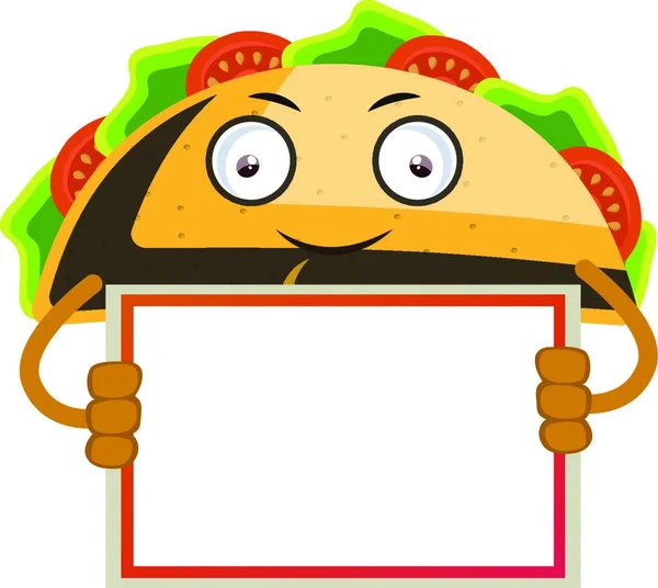 Taco Pustą Notatkę Ilustracja Wektor Białym Tle — Wektor stockowy