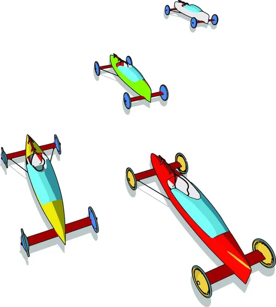 Vieille Voiture Course Illustration Vecteur Sur Fond Blanc — Image vectorielle