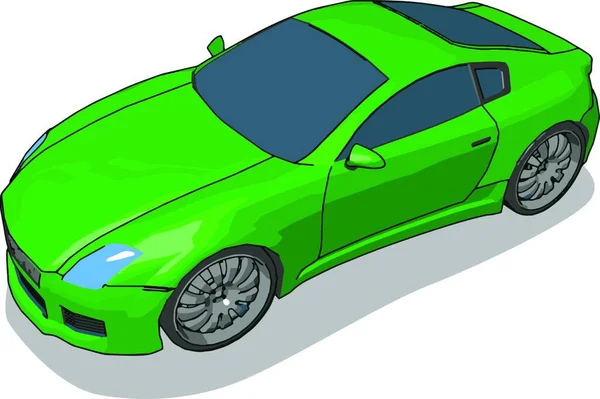 Zielony Luksusowy Samochód Ilustracja Wektor Białym Tle — Wektor stockowy