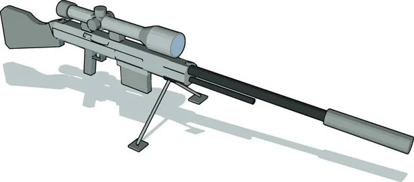 Renderizado Rifle Aislado Sobre Fondo Blanco — Vector de stock