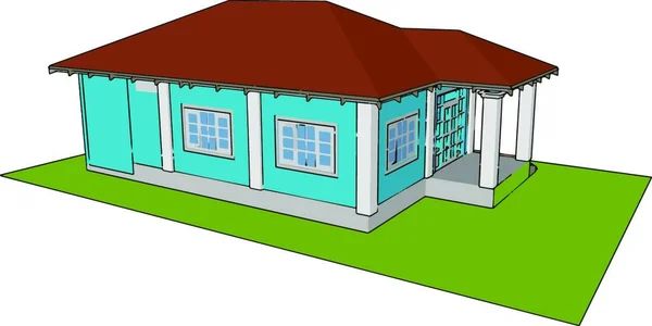 Illustration Une Maison Avec Toit — Image vectorielle