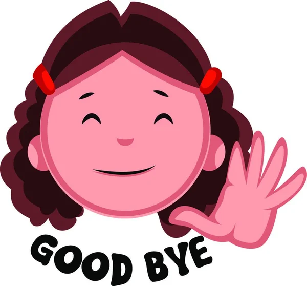 Girl Saying Good Bye Illustration Vector White Background — Stock Vector