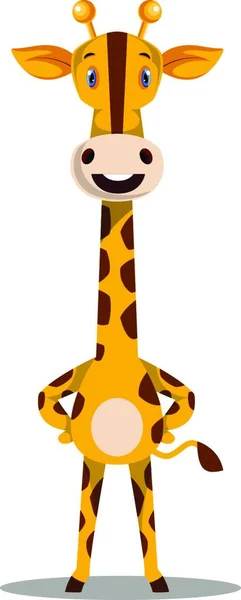 Girafa Desenho Animado Ilustração Isolada Fundo Branco — Vetor de Stock
