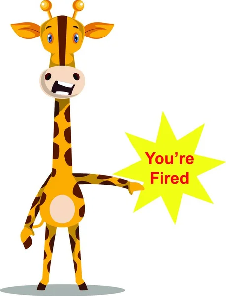 Girafa Demitiu Alguém Ilustração Vetor Fundo Branco — Vetor de Stock