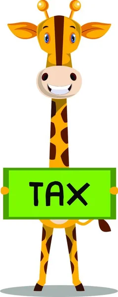Žirafa Daňovým Znakem Ilustrace Vektor Bílém Pozadí — Stockový vektor