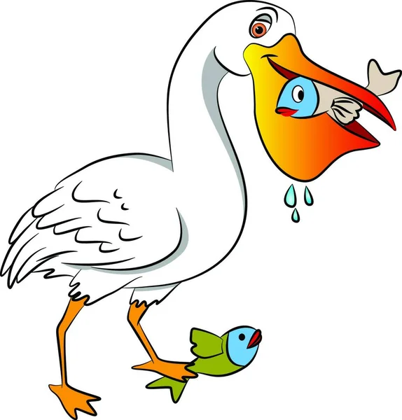 Vektor Illustration Eines Niedlichen Cartoon Vogels — Stockvektor