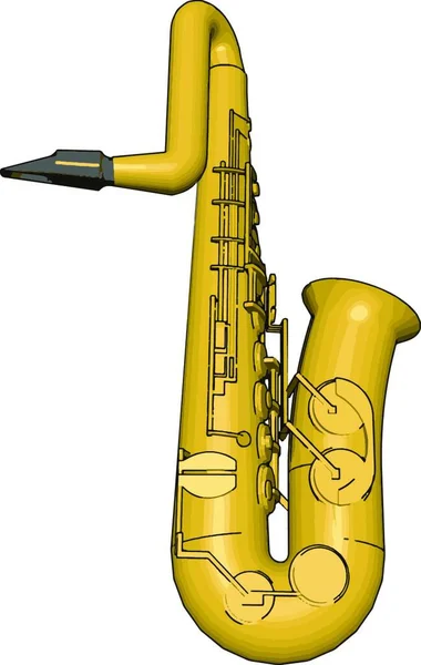Saxophone Avec Trompette Isolé Sur Fond Blanc — Image vectorielle