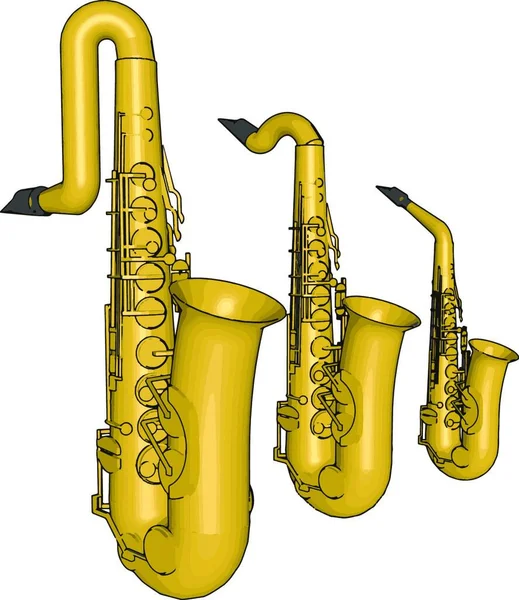 Saxophone Trompette Illustration Vectorielle — Image vectorielle