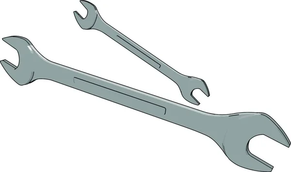 Wrench Spanner White Background — Stock Vector