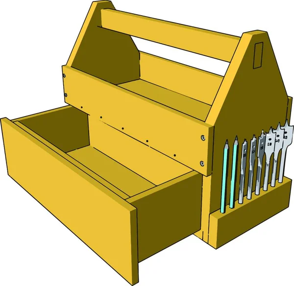 Boîte Outils Jaune Illustration Vecteur Sur Fond Blanc — Image vectorielle