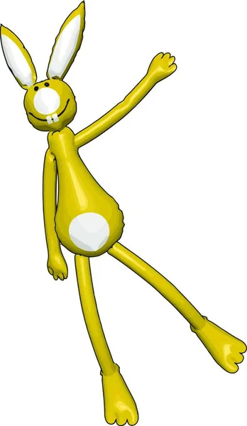 黄色のバニーのおもちゃ イラスト 白い背景にベクトル — ストックベクタ