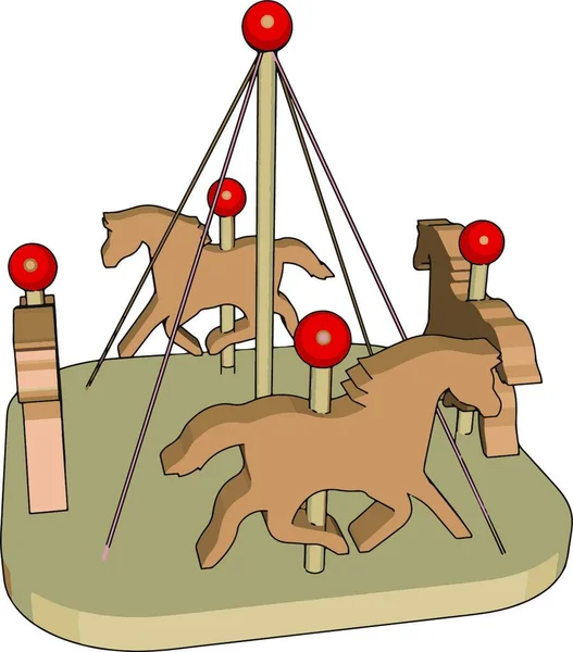 Illustration Cheval Avec Arc Rouge — Image vectorielle