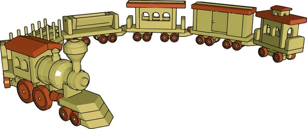 Маленькая Игрушка Поезда Иллюстрация Вектор Белом Фоне — стоковый вектор