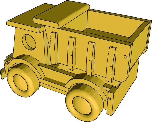 Müllwagen Spielzeug Illustration Vektor Auf Weißem Hintergrund — Stockvektor
