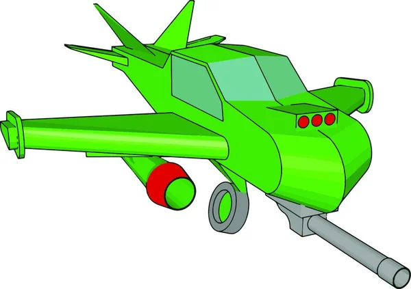 Juguete Avión Verde Ilustración Vector Sobre Fondo Blanco — Archivo Imágenes Vectoriales