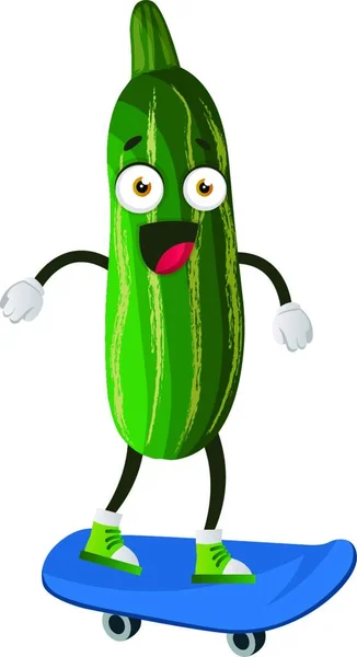 Смішний Мультяшний Персонаж Зеленим Болгарським Перцем Бананом Векторна Ілюстрація — стоковий вектор
