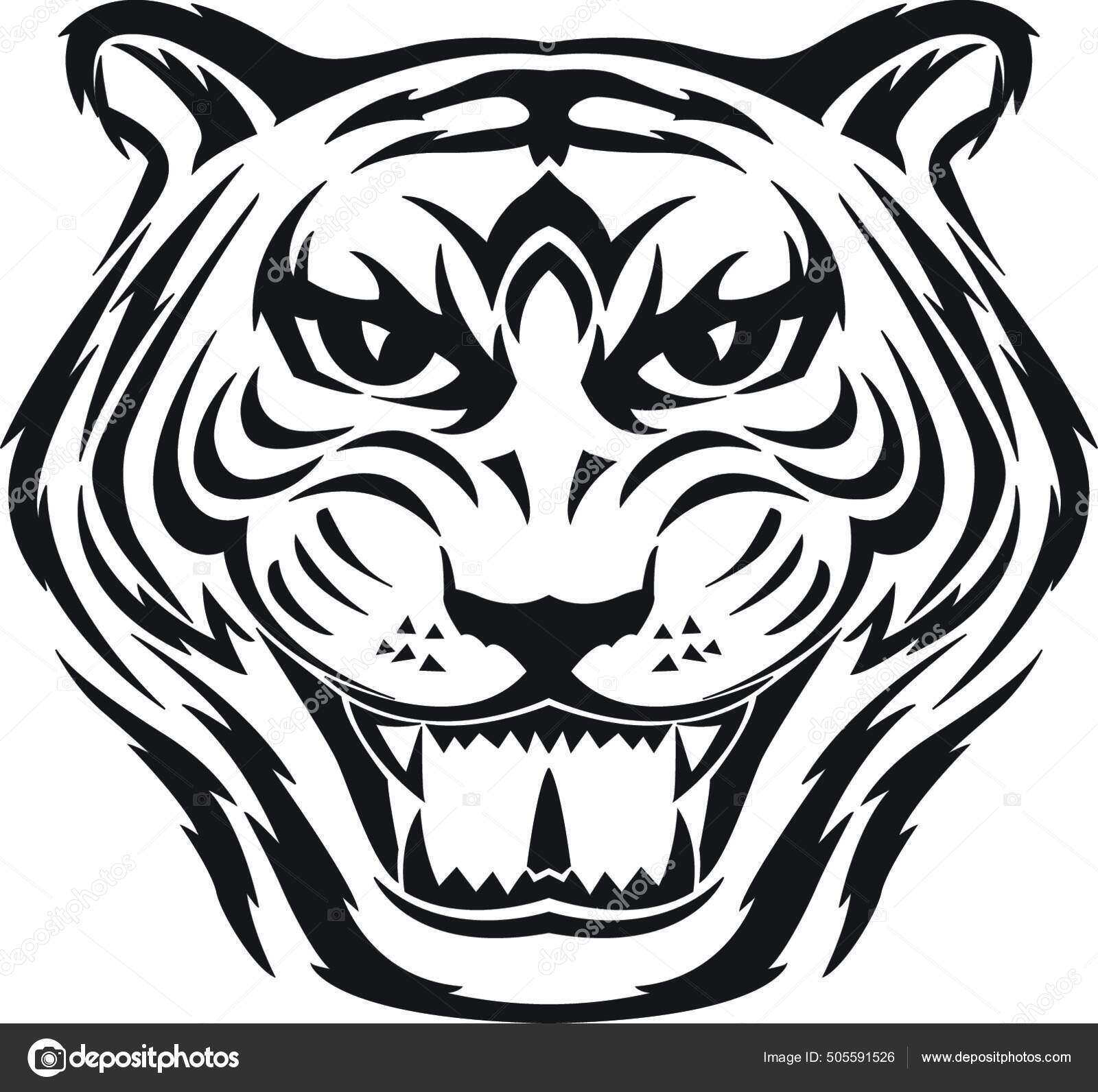 Tiger Face Tattoo Design Vintage Engraved Illustration Stock Vector Image  by ©PantherMediaSeller #505591526