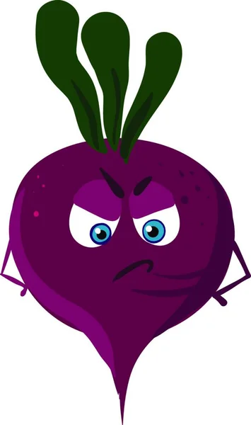 Vector Illustratie Van Een Leuke Cartoon Aubergine — Stockvector