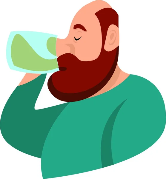 ビールを飲む男 イラスト 白い背景のベクトル — ストックベクタ