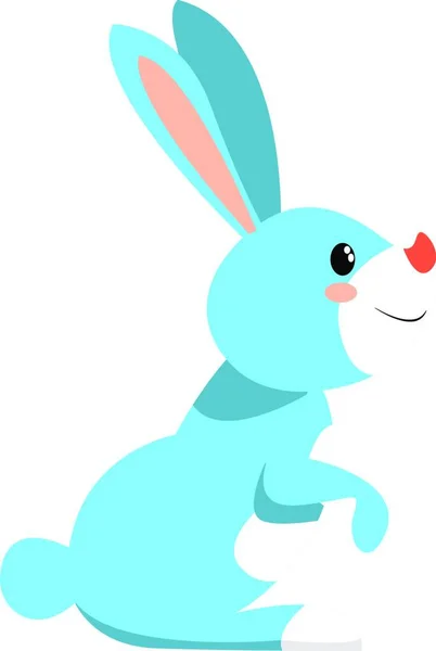 Kanin Med Blå Båge Vektor Illustration — Stock vektor
