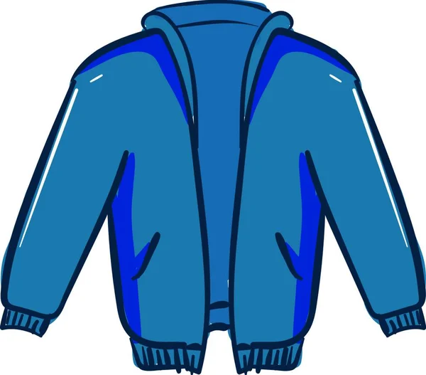 Синя Куртка Ілюстрація Вектор Білому Тлі — стоковий вектор