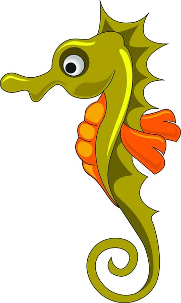 Seahorse Gold Orange Vector Illustration — стоковий вектор