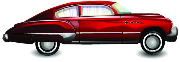 Coche Deportivo Clásico Cupé Rojo Ilustración Vectores — Vector de stock